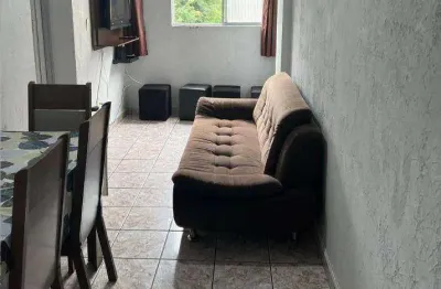 Apto de 1 dormitório mobiliado com 55m² útil, 1 vaga, tupi - praia grande sp.