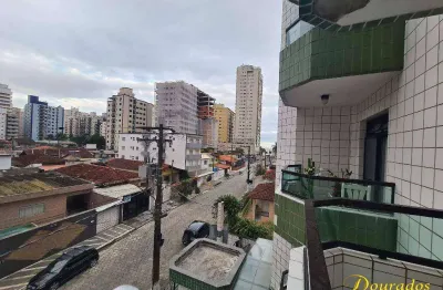 Apartamento de 2 dormitórios com sacada, vista mar,  na aviação em praia grande .