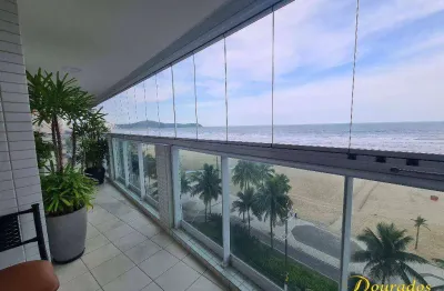 Apto de alto padrão, 3 dorm(s), sendo 2 suítes, 175m², varanda gourmet com vista frente mar na aviação em praia grande sp.