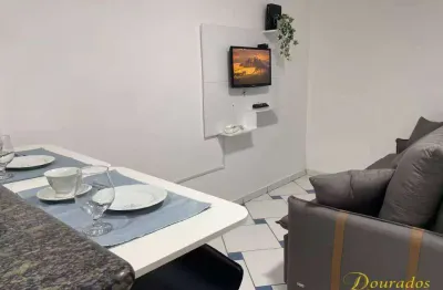 Kitnet reformada e mobiliada, 38 m², 1 vaga, tupi - praia grande sp