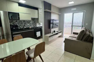 Apto novo decorado e mobiliado com 2 dorm(s), sendo 1 suíte na guilhermina em praia grande sp.