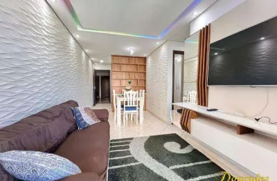 Apto de 2 dorm(s), sendo 2 suítes, mobiliado,  com varanda e vista mar na tupi em praia grande sp.