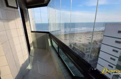 Apto de 1 dormitório, 60m2,  com varanda vista mar na tupi em praia grande sp