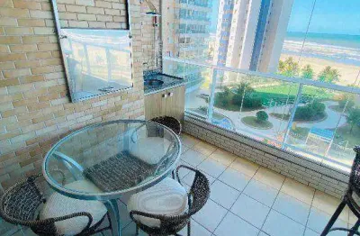 Apto de 3 dorm(s), sendo 1 suíte,  varanda gourmet com vista frente mar , lazer completo na mirim em praia grande sp.