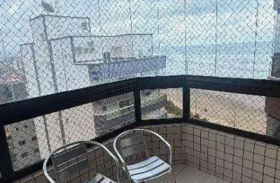 Apartamento de 2 dorm(s), sendo 1 suíte, mobiliado, com sacada vista mar em praia grande sp.