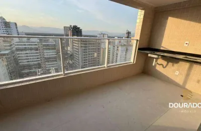 Apartamento de 2 dormitórios sendo 1 suíte, sacada gourmet na guilhermina em praia grande sp.