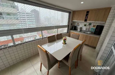 Apartamento de 2 dorm(s), sendo 1 suíte com varanda gourmet na guilhermina em praia grande sp