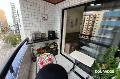 Apartamento 2 dorm(s) sendo 1 suíte, porteira fechada,  sacada e vista mar no canto do forte em praia grande sp.