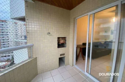 Apartamento de 2 dormitórios com 1 suíte, mobiliado , varanda gourmet na guilhermina em praia grande sp.