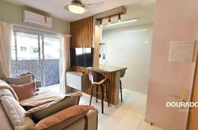 Apartamento de 1 dormitório mobiliado e decorado no canto do forte em praia grande sp.