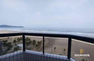 Apartamento de 2 dormitórios sendo 1 suíte, mobiliado  sacada com vista frente mar na aviação em praia grande sp.