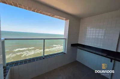 Apartamento de 3 dormitórios, sendo 1 suíte com varanda gourmet com vista frente mar em Mongaguá SP.