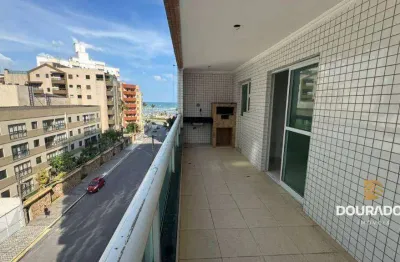Apartamento de 2 Dormitórios sendo 1 suíte cm sacada gourmet e vista mar no Caiçara em Praia Grande SP.