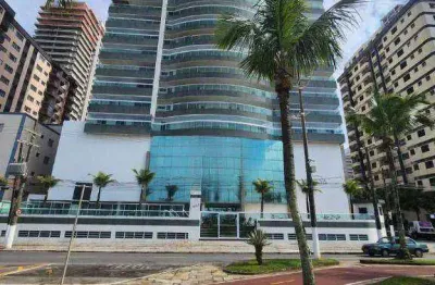 Apartamento de 2 dormitórios, sendo 1 suíte com varanda gourmet vista mar no Caiçara em Praia Grande SP.