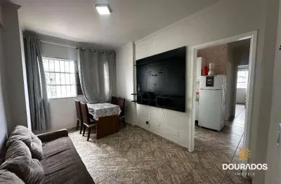 Apartamento de 1 dormitório com vista mar, mobiliado,  na Guilhermina em Praia Grande SP.