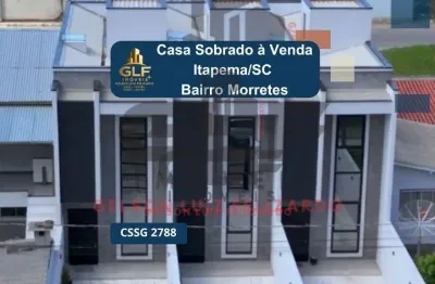 Casa sobrado a venda na cidade de itapema/sc no bairro morretes, com 3 dormitórios sendo 1 suíte e 2 vagas de garagem.