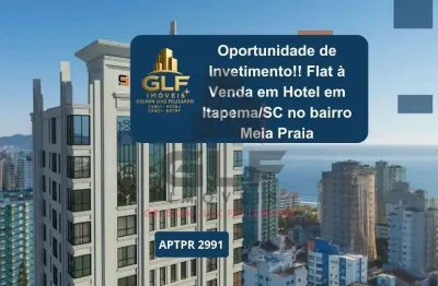 Oportunidade de invetimento!! flat à venda em hotel em itapema/sc no bairro meia praia, 44m², a 100 metros do mar! investir