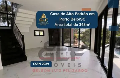 Casa de alto padrão em porto belo/sc com área privativa de 200m² e 348m² de terreno. 3 suítes e piscina com cascata!