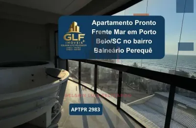 Apartamento pronto frente mar em porto belo/sc no bairro balneário perequê, 4 suítes sendo 01 master e 3 vagas de garagem. bem localizado. investir