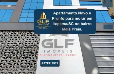 Apartamento novo e pronto para morar em itapema/sc no bairro meia praia, com 129m², 3 suítes e 2 vagas de garagem, com lazer completo. bem localizado