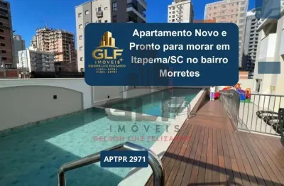 Apartamento novo e pronto para morar em itapema/sc no bairro morretes, com 3 dormitórios, sendo 1suíte e 1 vaga de garagem, com lazer completo