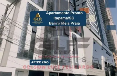 Apartamento de luxo pronto na cidade de itapema/sc no bairro meia praia, 3suítes e 3vagas de garagem 123,73m² com lazer completo. bem localizado