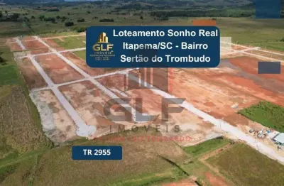 Barbada terreno a venda no loteamento sonho real no bairro sertão do trombudo na cidade de itapema/sc, com 215 m².