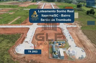 Barbada dois terrenos juntos escriturados a venda no loteamento sonho real no bairro sertão do trombudo na cidade de itapema/sc, com 200 m².