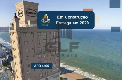 Apto em construção em itapema/sc bairro meia praia, com 185.2m²  área privativa, sendo 4 suítes,  3 vagas de garagem, área de lazer completa