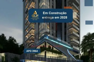Apto em construção em balneário  camboriú, com 93,29m² área privativa, sendo 2 suítes, 2 vagas de garagem, área de lazer completa