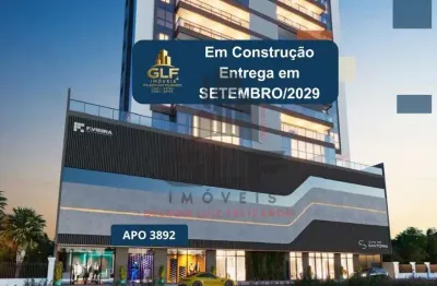 Apto em construção em itapema/sc bairro meia praia, com 140m²  área privativa, sendo 3 suítes, 2 vagas de  garagem, área de lazer completa