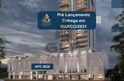 Apto pré lançamento em itapema/sc bairro meia praia, com 143,40m² área privativa, sendo 3 suítes, 2 vagas de garagem, área de lazer completa