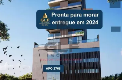 Apto pronto em itapema, meia praia, com 124m² área privativa, sendo 3 suítes, 2 vagas de garagem, área de lazer completa