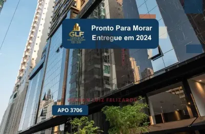 Apto pronto em balneário camboriú, com 146,19m² área privativa sendo 4 suítes, 3 vagas de garagem, área de lazer completa