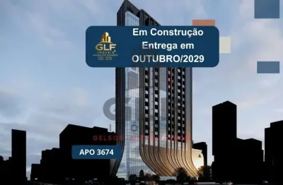 Apto em construção em itapema/sc bairro meia praia, com 92m² área privativa sendo 2 suítes, 2 vagas de garagem, área de lazer completa