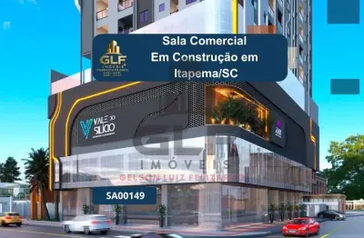 Sala comercial em construção em itapema/sc com 122m² de área, não perca essa oportunidade