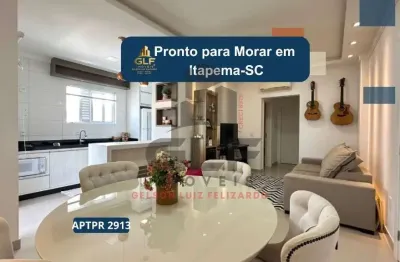Apto novo e pronto para morar na cidade de itapema/sc no bairro morretes, com 2 suítes e 1 vaga de garagem, com lazer completo. bem localizado.
