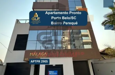 Apartamento na cidade de porto belo/sc no bairro balneário pereque, 2 suítes e 1 vaga, com lazer completo. bem localizado a 700 metros do mar