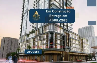 Apto em construção em itapema, bairro meia praia, com 160m² área privativa sendo, 4 suítes, 3 vagas de garagem, área de lazer completa