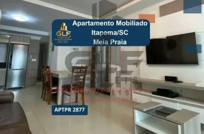 Apartamento mobiliado pronto para morar na cidade de itapema/sc no bairro meia praia, com 3 suítes e 1 vaga de garagem. bem localizado