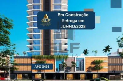 Apto em construção em itapema/sc com 126,74m² área privativa, sendo 3 suítes, 2 vagas de garagem, área de lazer completa