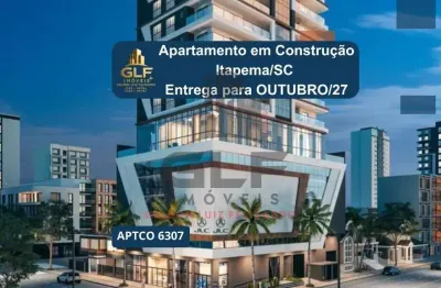 Apartamento em construção em itapema/sc, bairro meia praia, com 185², 4 suítes, 3 vagas. entrega para outubro/27. lazer completo, próximo ao mar.