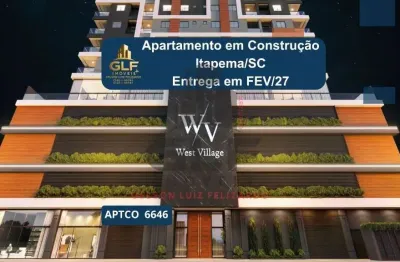 Apartamento em construção à venda em itapema-sc, jardim praia mar: 2 quartos, 1 suíte, 1 banheiro, 1 vaga de garagem, 63,85 m². aproveite!