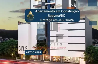 Apartamento em construção em itapema/sc, no bairro meia praia, 100m² com 2 suítes e 2 vagas de garagem. ótima localização a 550m do mar