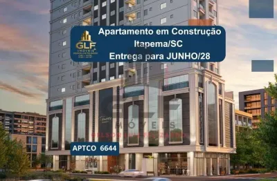 Imperdível apartamento em construção à venda em itapema-sc, jardim praia mar: 2 quartos, 1 suíte, 1 banheiro, 1 vaga de garagem, 69,10 m².