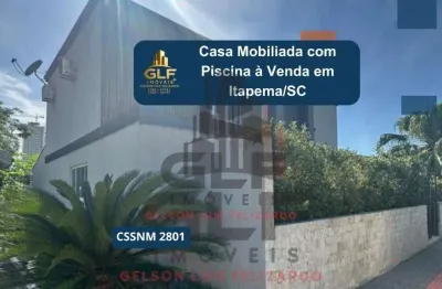 Casa mobiliada com piscina a venda em itapema/sc. casa com 3 dormitórios, sendo 1 suíte e 2 vagas de garagem. bem localizada