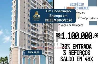Apto em construção em porto belo, com 113m² área privativa, sendo 3 suítes, 2 vagas de garagem, área de lazer completa