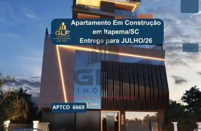 Apartamento de luxo em construção na meia praia, itapema-sc: 3 quartos, 3 suítes, 4 banheiros, 2 vagas de garagem, 124 m² de área.