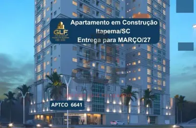 Apartamento à venda em itapema-sc, jardim praia mar: 2 quartos, 1 suíte, 1 banheiro, 1 vaga de garagem, 61,60 m² de área.