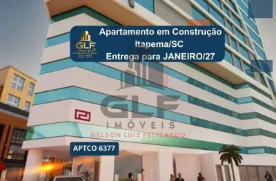 Apartamento em construção  na cidade de itapema/sc no bairro meia praia, 1 dormitório e 1 vaga de garagem. bem localizado. investir